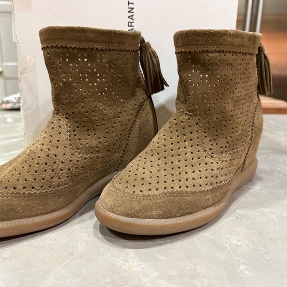 Isabel Marant Beslay Suede Tassel Wedge Ankle Boot, 37 - Picture 13 of 13